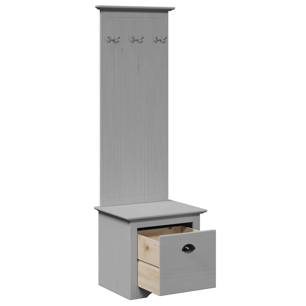 Hallway cabinet with hooks BODO grey 50x40x157 cm