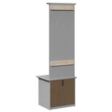 Armoire de couloir avec crochets BODO gris 50x40x157 cm