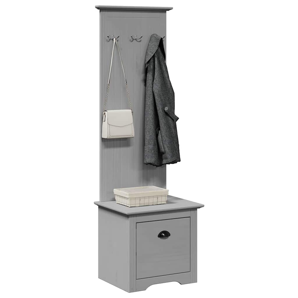 Armoire de couloir avec crochets BODO gris 50x40x157 cm