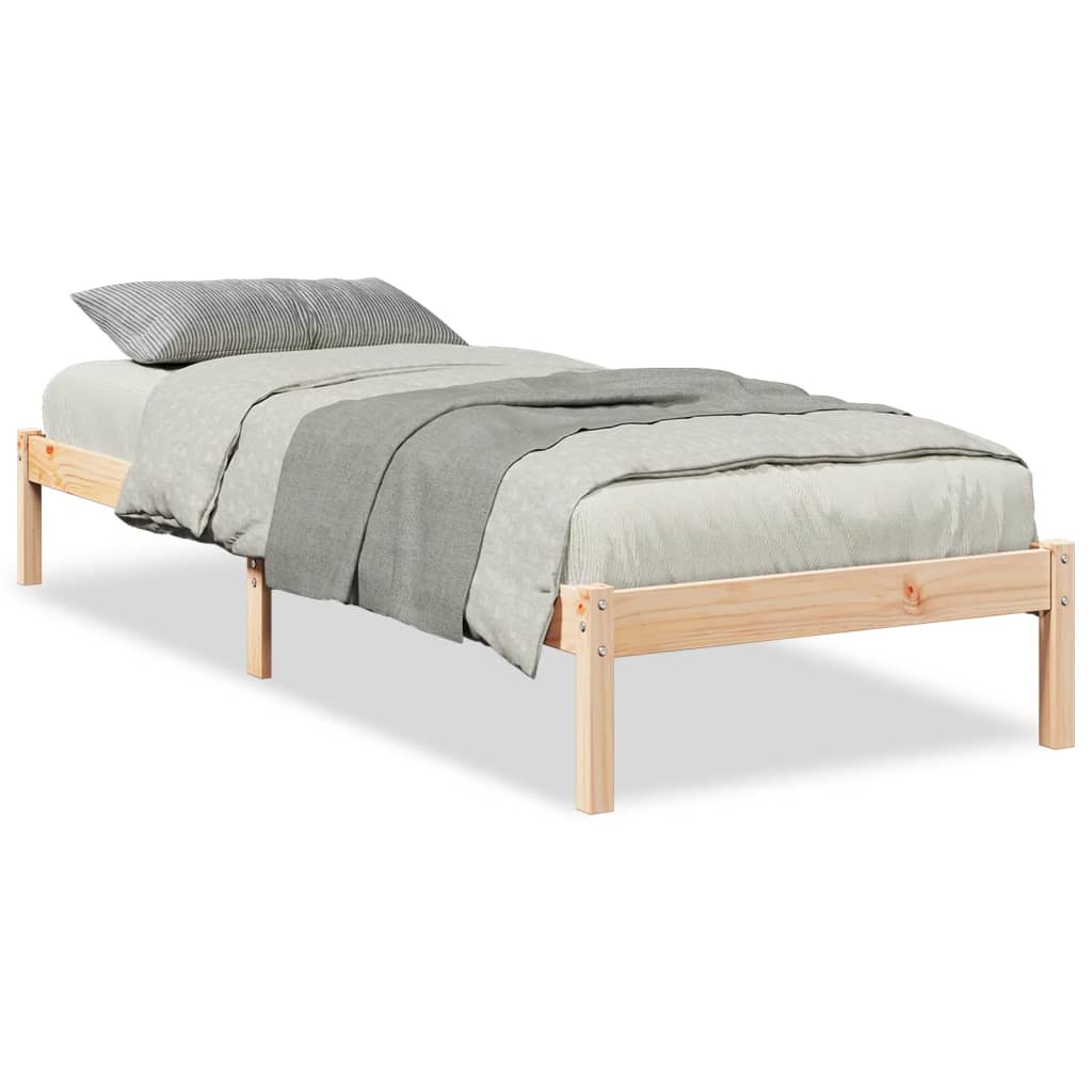 Cadre de lit extra long sans matelas 90x210 cm bois massif pin