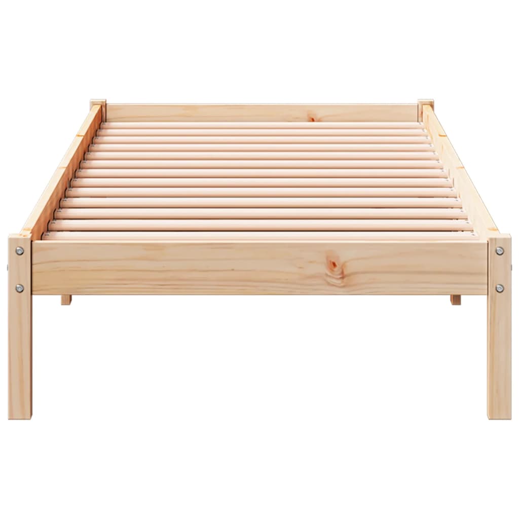 Cadre de lit extra long sans matelas 90x210 cm bois massif pin