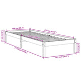 Extra langer Bettrahmen ohne Matratze 100x210 cm aus massivem Kiefernholz