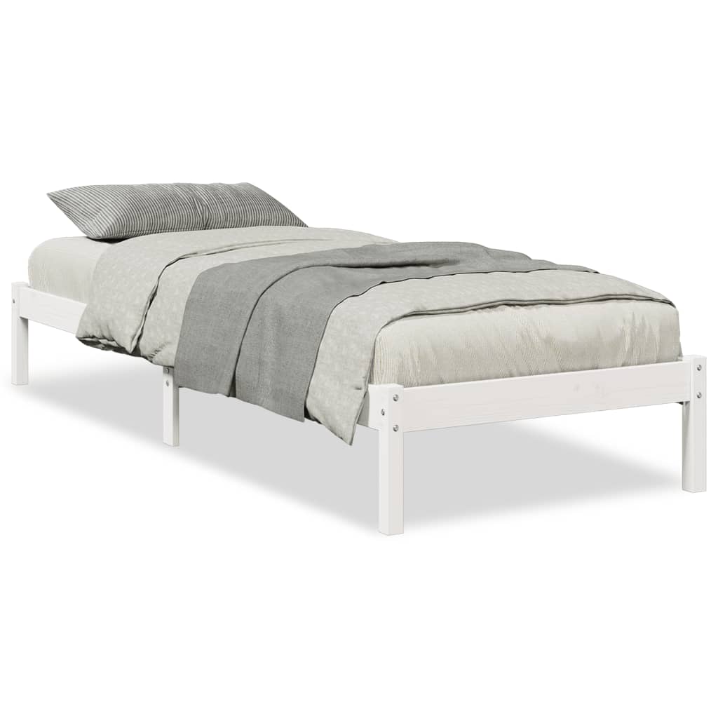 Cadre de lit extra long sans matelas 100x210 cm bois massif pin