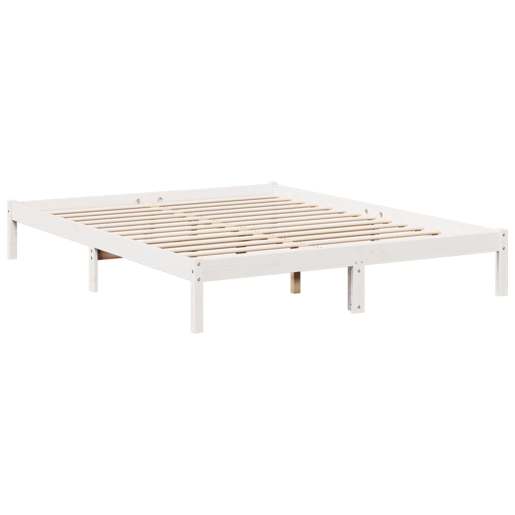 Cadre de lit extra long sans matelas 140x210 cm bois massif pin