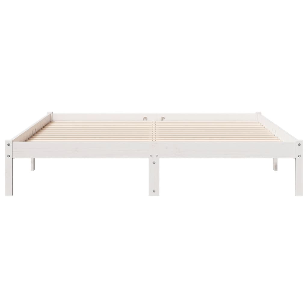 Cadre de lit extra long sans matelas 140x210 cm bois massif pin