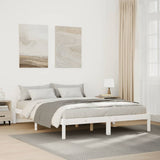 Cadre de lit extra long sans matelas 140x210 cm bois massif pin