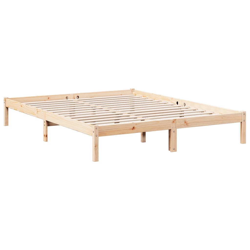 Cadre de lit extra long sans matelas 160x210 cm bois massif pin