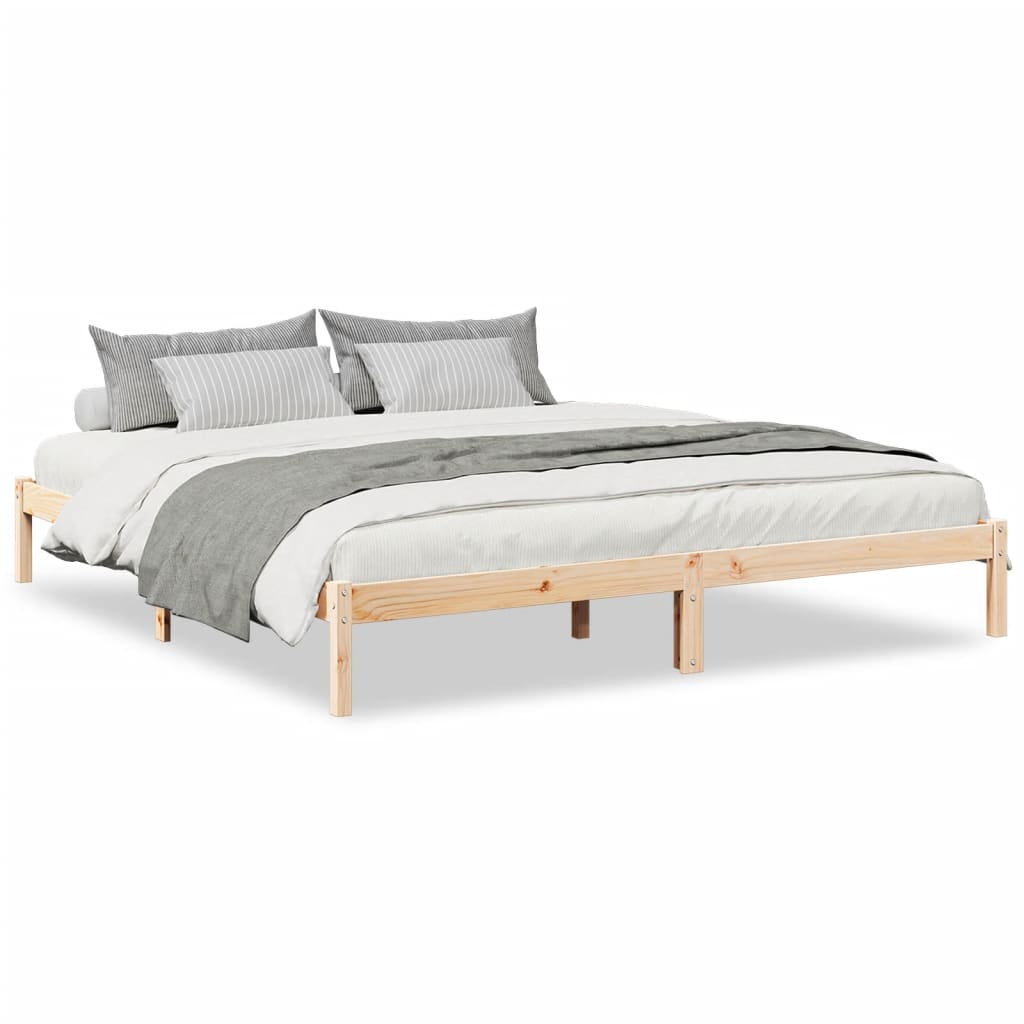 Cadre de lit extra long sans matelas 180x210 cm bois massif pin