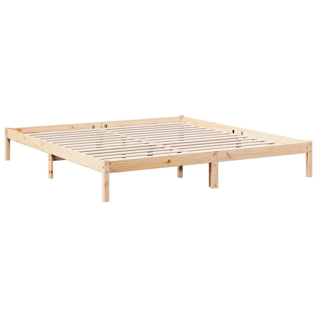 Cadre de lit extra long sans matelas 180x210 cm bois massif pin