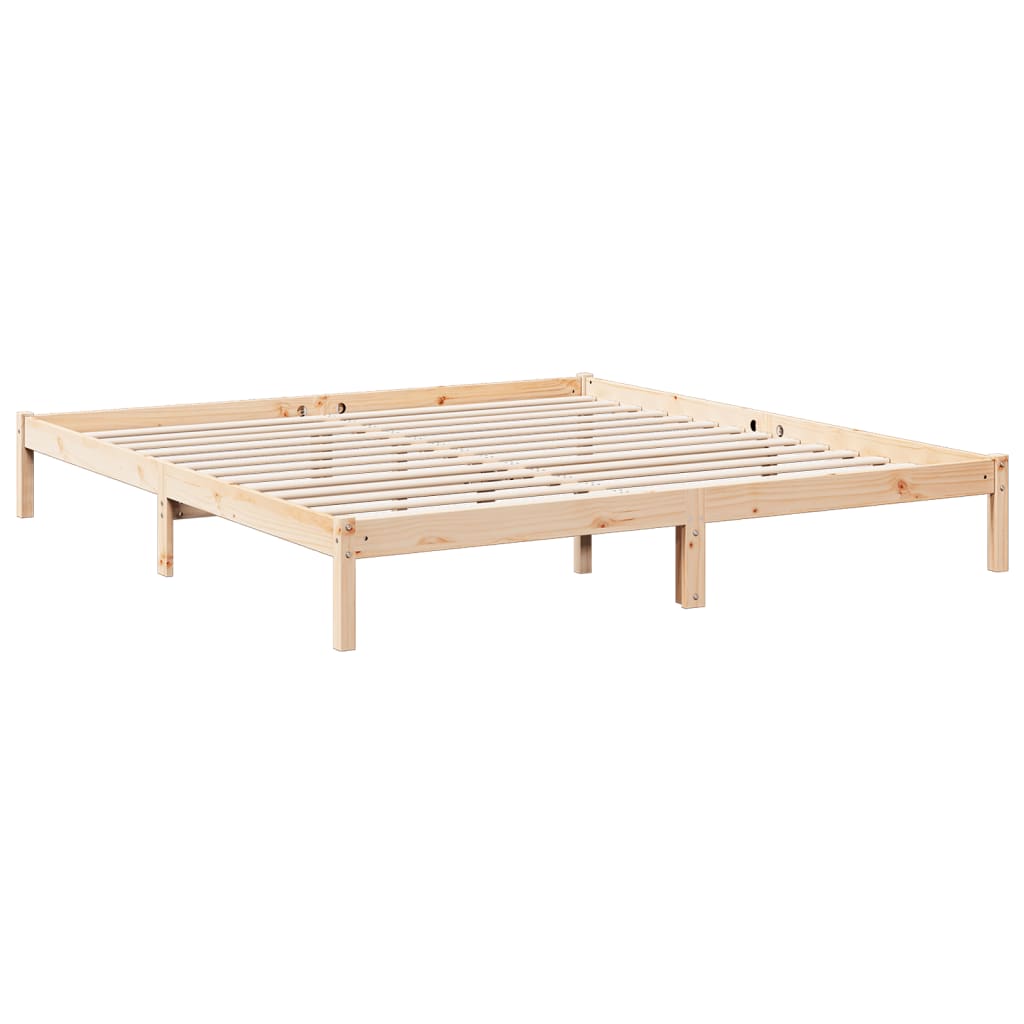 Cadre de lit extra long sans matelas 180x210 cm bois massif pin