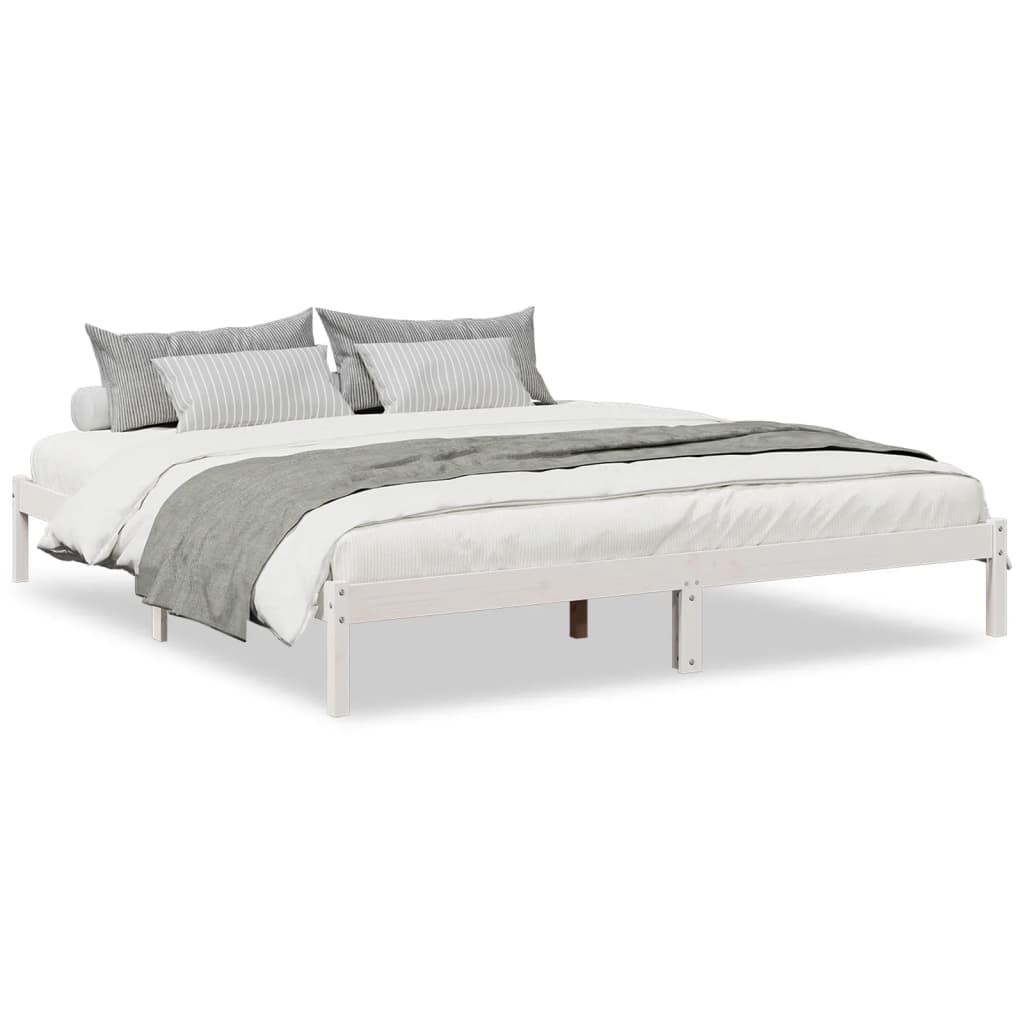 Cadre de lit extra long sans matelas 180x210 cm bois massif pin