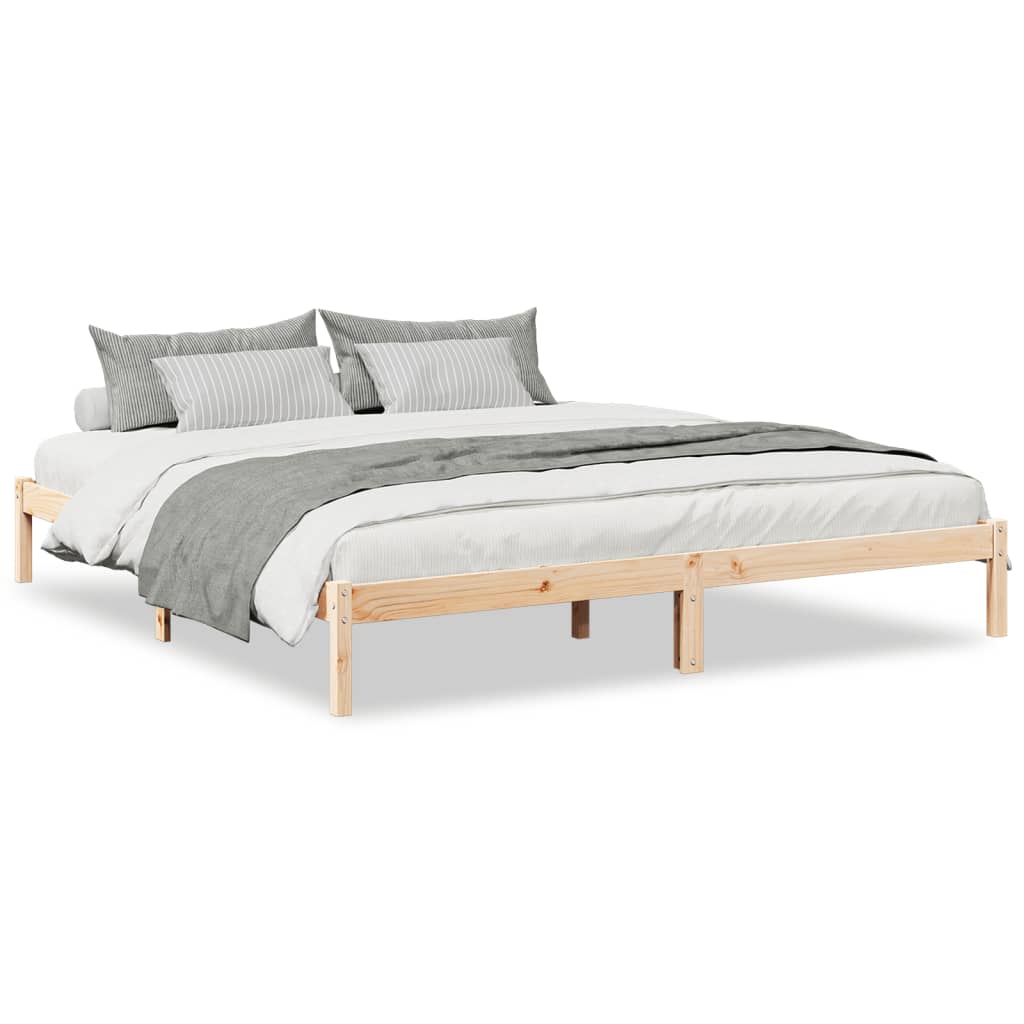 Cadre de lit extra long sans matelas 200x210 cm bois massif pin