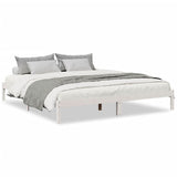 Cadre de lit extra long sans matelas 200x210 cm bois massif pin