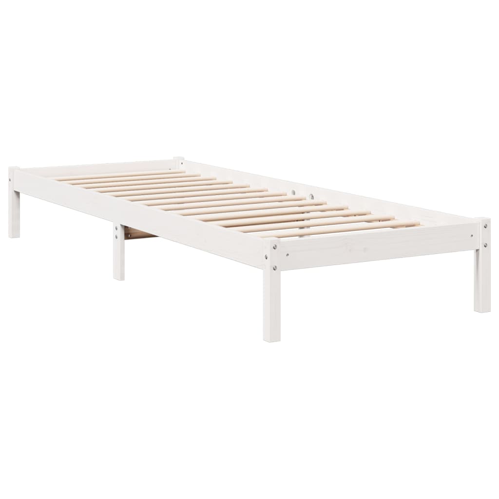 Cadre de lit extra long sans matelas 80x220 cm bois massif pin