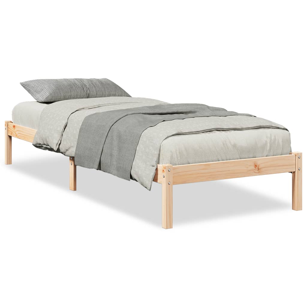 Cadre de lit extra long sans matelas 90x220 cm bois massif pin