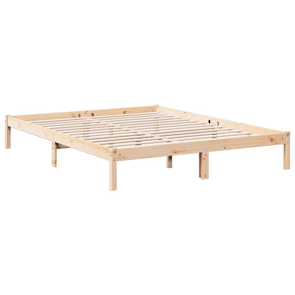 Cadre de lit extra long sans matelas 160x220 cm bois massif pin