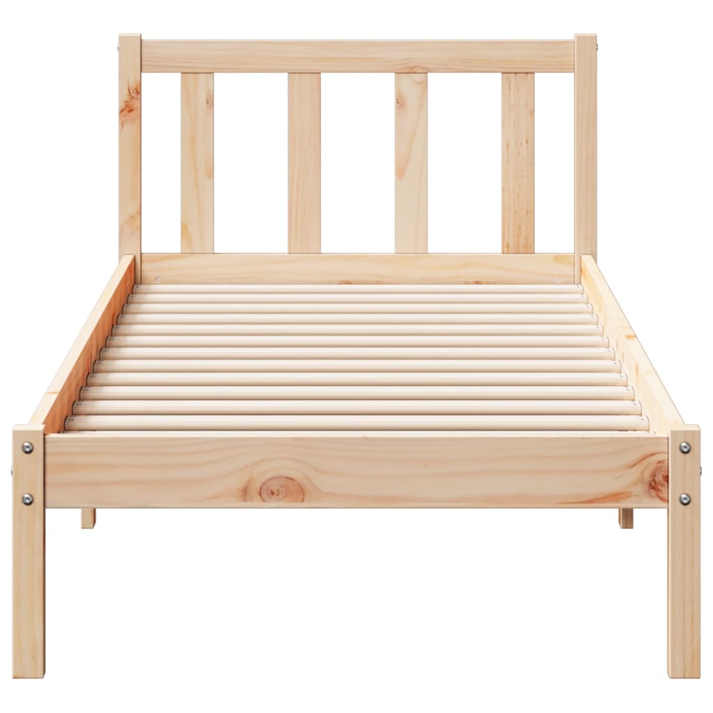 Cadre de lit extra long sans matelas 80x210 cm bois massif pin