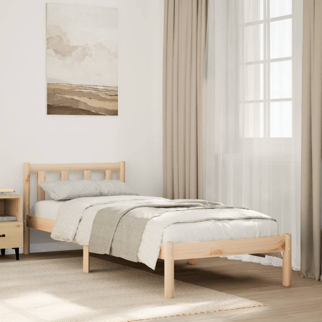 Cadre de lit extra long sans matelas 80x210 cm bois massif pin