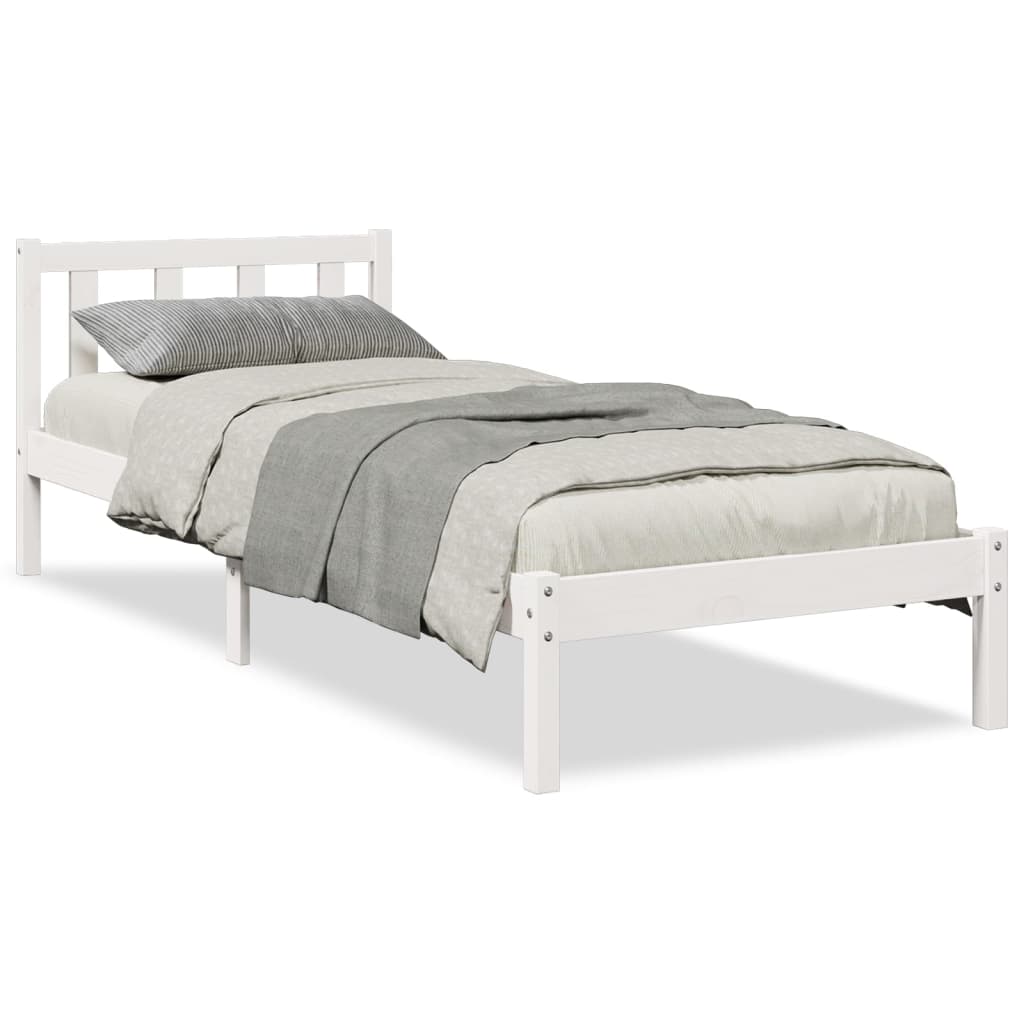 Cadre de lit extra long sans matelas 80x210 cm bois massif pin