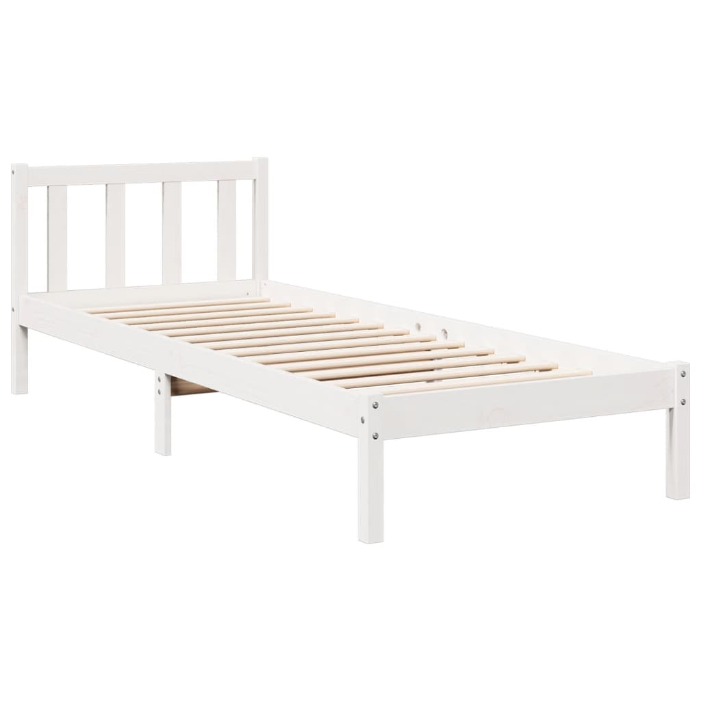 Cadre de lit extra long sans matelas 100x210 cm bois massif pin