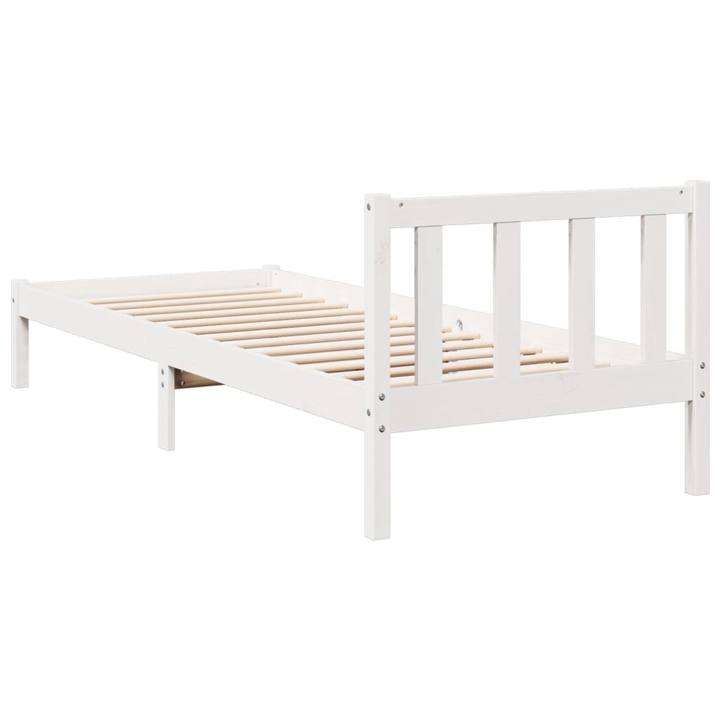 Cadre de lit extra long sans matelas 100x210 cm bois massif pin