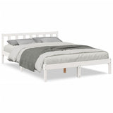 Cadre de lit extra long sans matelas 140x210 cm bois massif pin