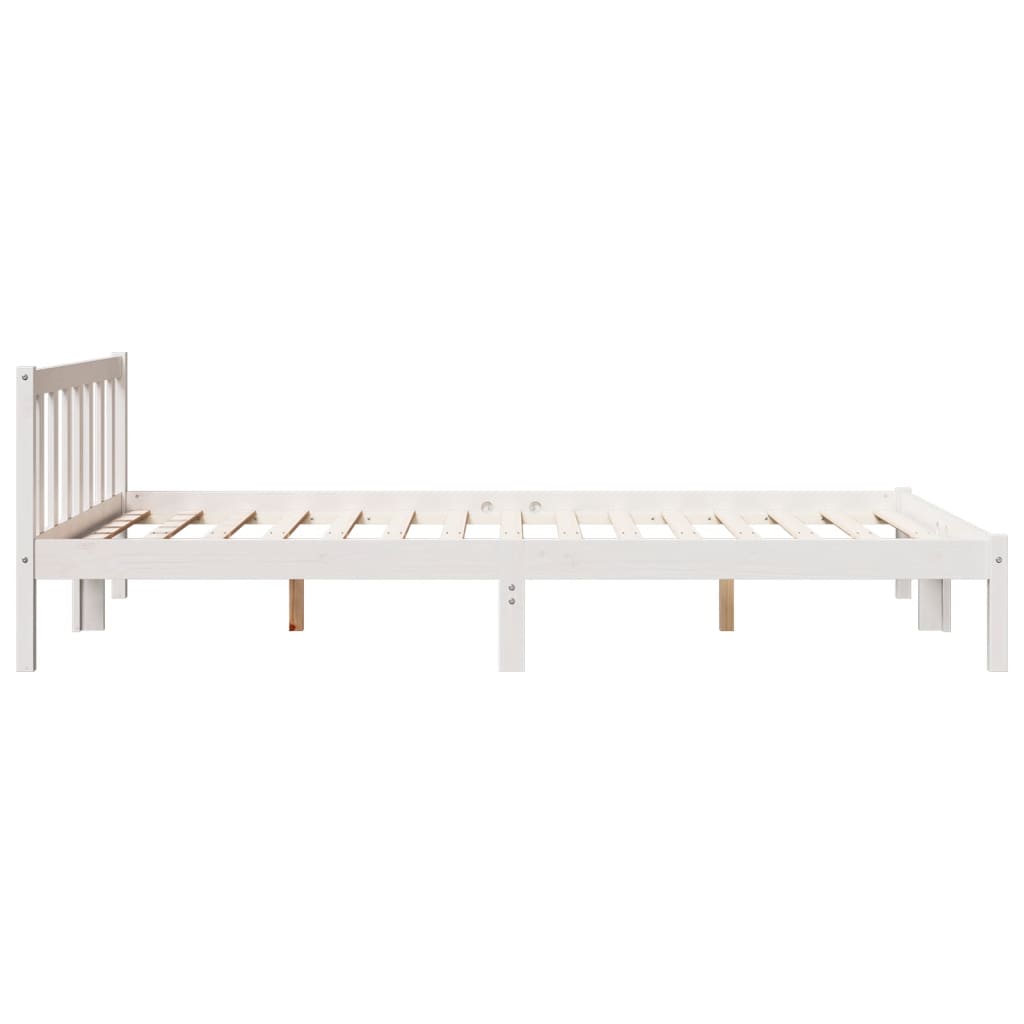 Cadre de lit extra long sans matelas 140x210 cm bois massif pin