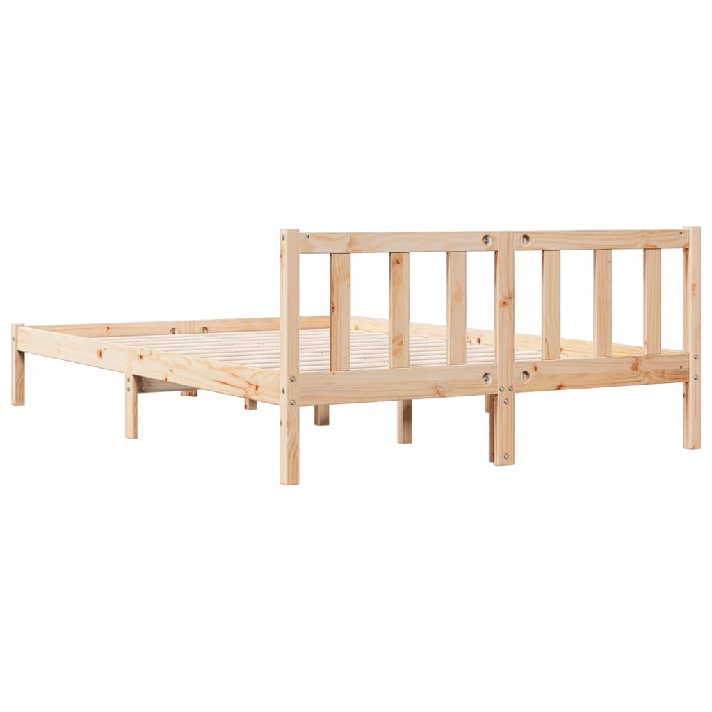 Cadre de lit extra long sans matelas 160x210 cm bois massif pin