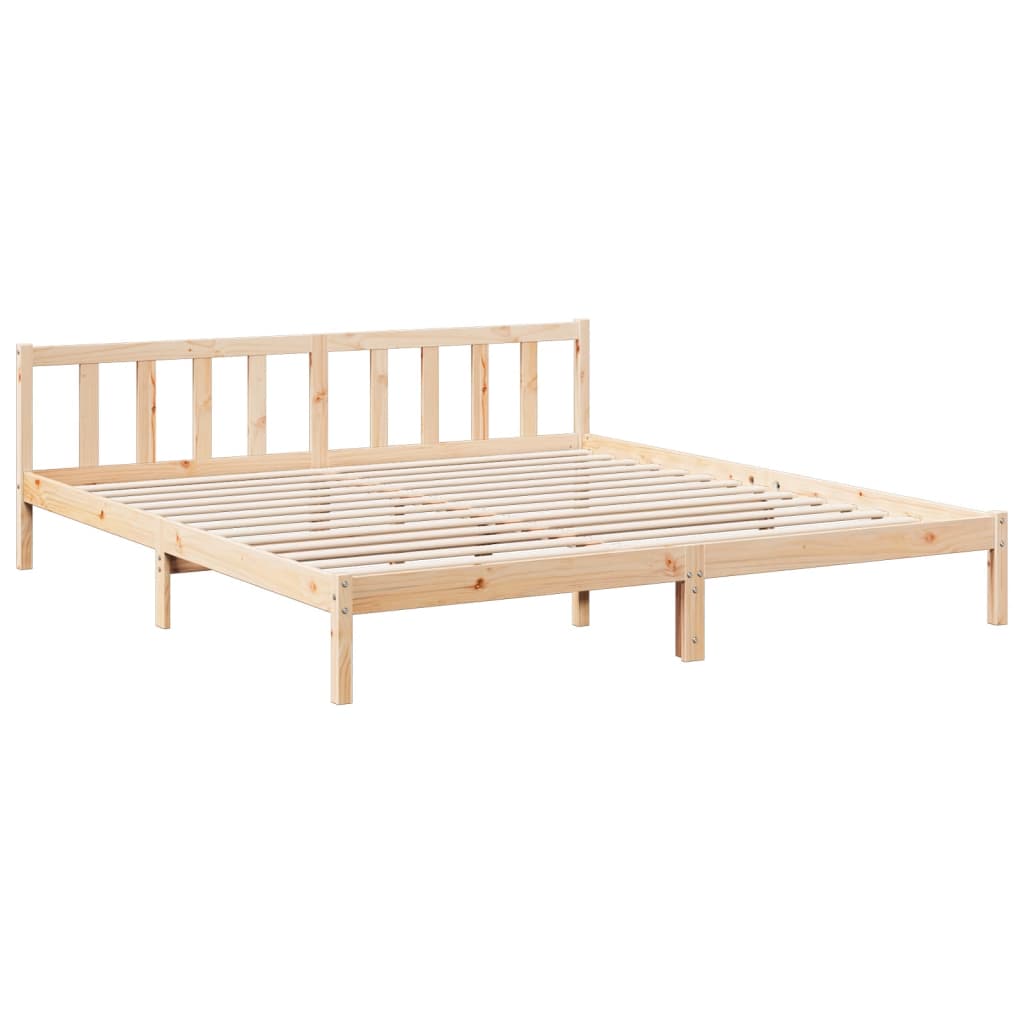 Cadre de lit extra long sans matelas 180x210 cm bois massif pin