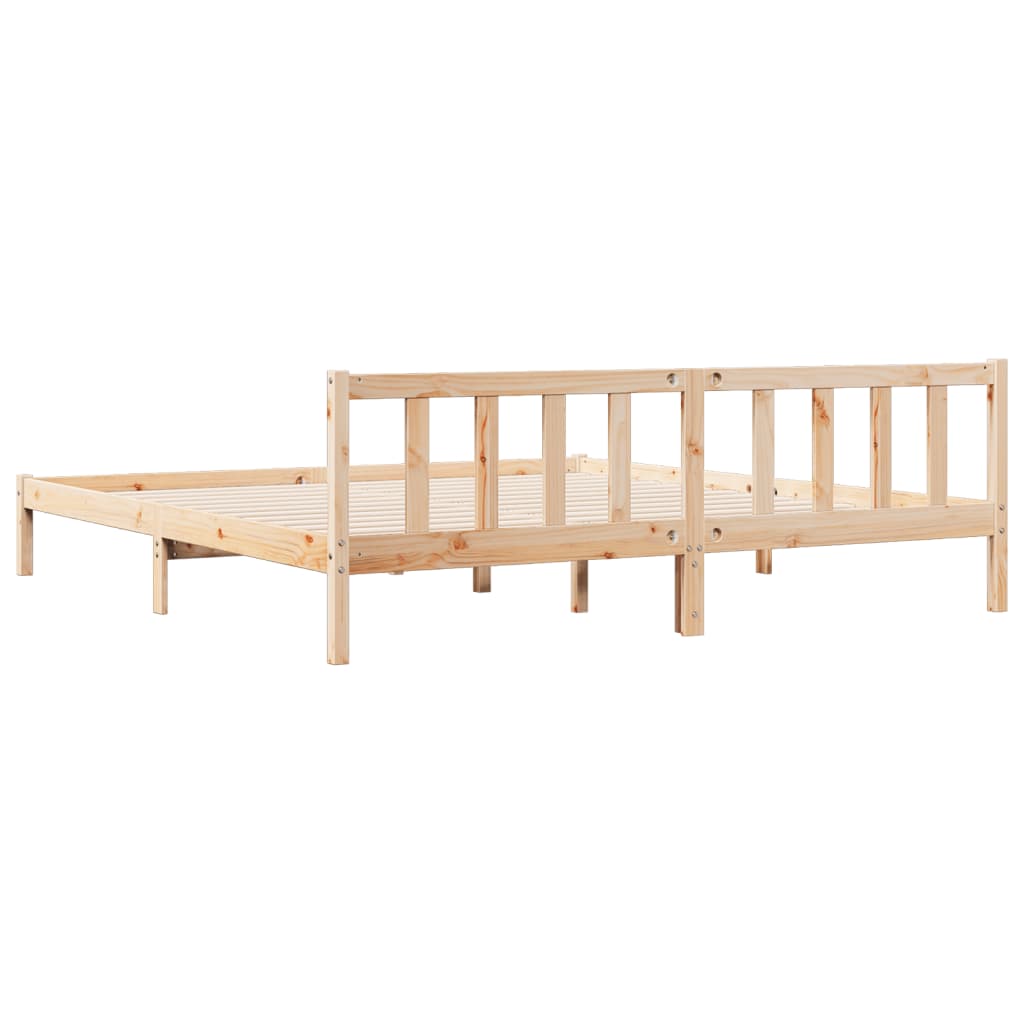 Cadre de lit extra long sans matelas 180x210 cm bois massif pin