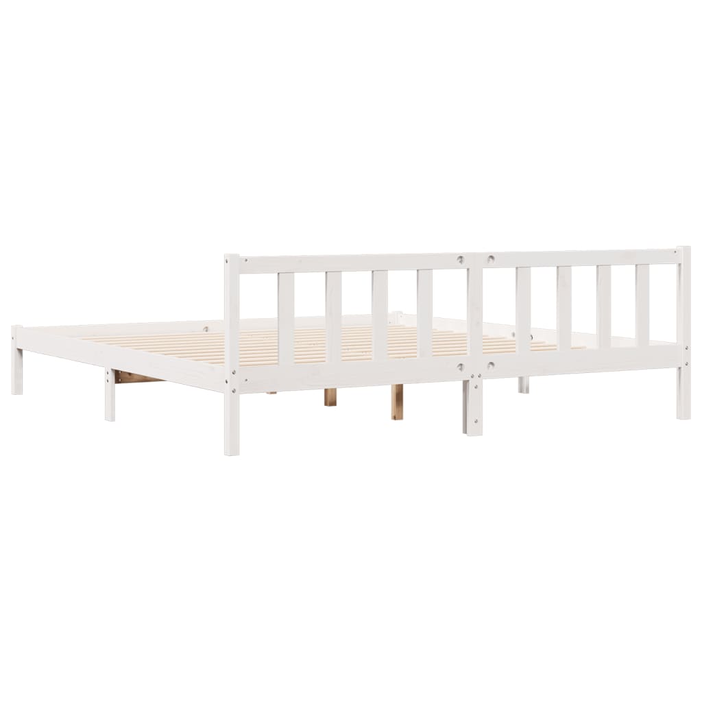 Cadre de lit extra long sans matelas 180x210 cm bois massif pin