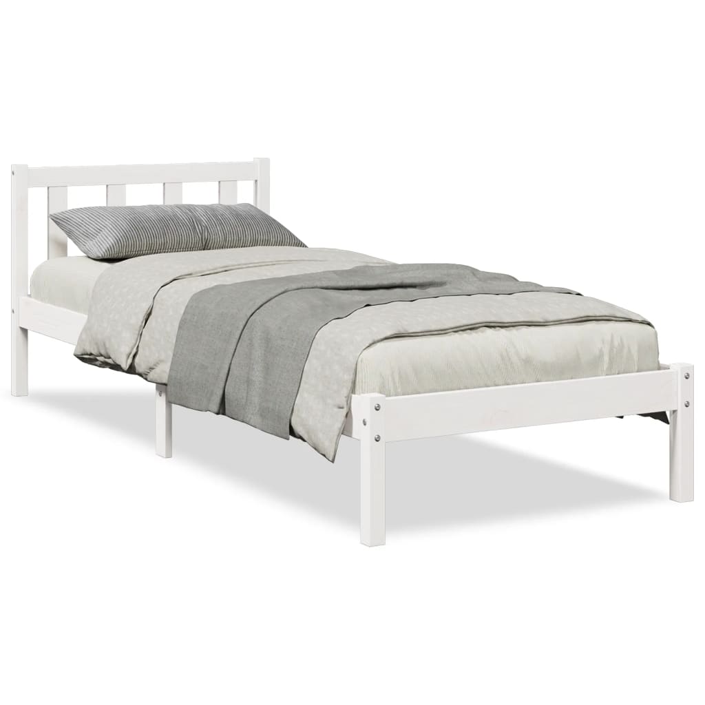 Cadre de lit extra long sans matelas 90x220 cm bois massif pin