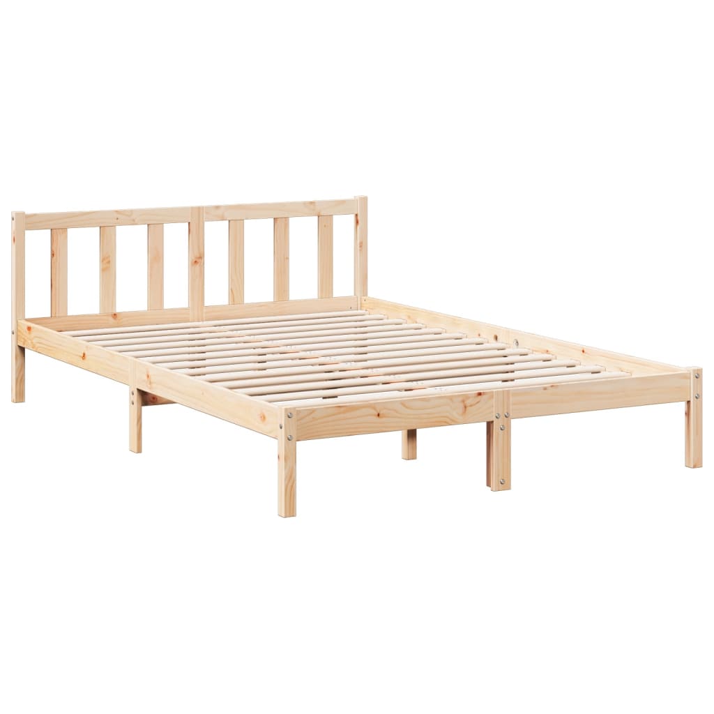 Cadre de lit extra long sans matelas 140x220 cm bois massif pin