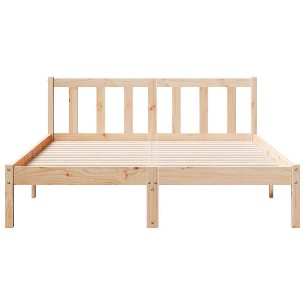 Cadre de lit extra long sans matelas 140x220 cm bois massif pin