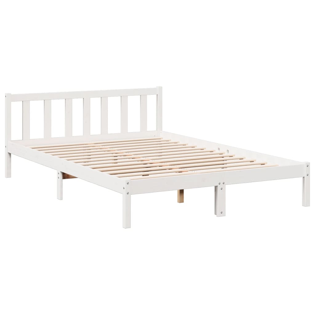 Cadre de lit extra long sans matelas 140x220 cm bois massif pin