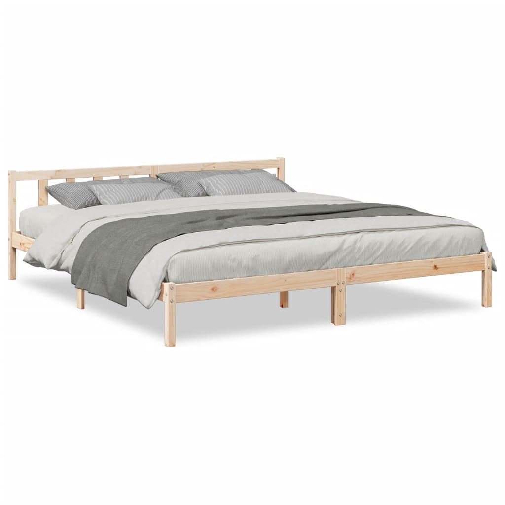 Cadre de lit extra long sans matelas 180x220 cm bois massif pin