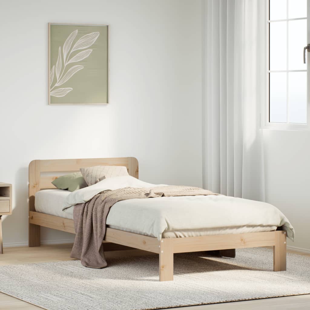 Cadre de lit sans matelas 90x200 cm bois de pin massif