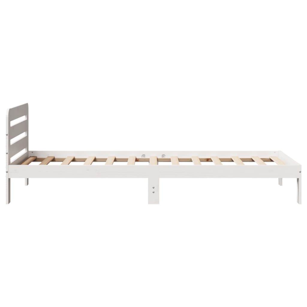 Cadre de lit sans matelas blanc 100x200 cm bois de pin massif