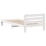 Cadre de lit sans matelas blanc 100x200 cm bois de pin massif