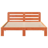 Cadre de lit sans matelas cire marron 120x200cm bois pin massif