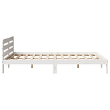 Cadre de lit sans matelas blanc 140x200 cm bois de pin massif