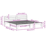 Bed frame without mattress 180x200 cm solid pine wood