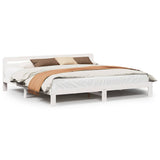 Bed frame without mattress white 180x200 cm solid pine wood