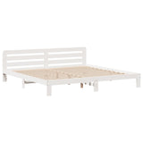 Bed frame without mattress white 180x200 cm solid pine wood