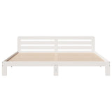 Cadre de lit sans matelas blanc 180x200 cm bois massif de pin