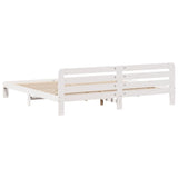 Bed frame without mattress white 180x200 cm solid pine wood