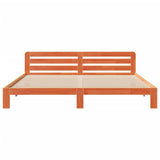 Bed frame without mattress brown wax 180x200cm solid pine wood