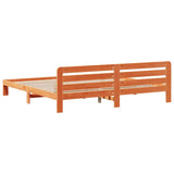 Bed frame without mattress brown wax 180x200cm solid pine wood