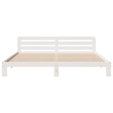 Cadre de lit sans matelas blanc 200x200 cm bois massif de pin