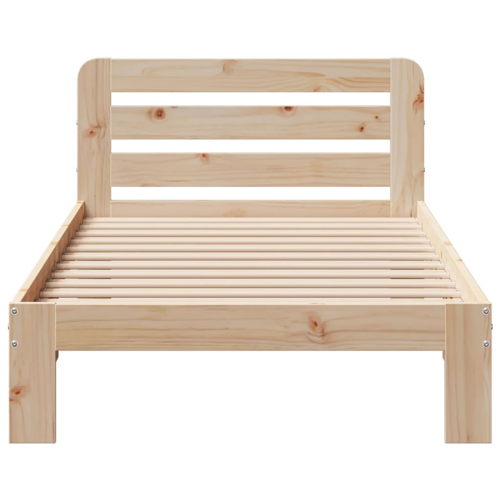 Cadre de lit sans matelas 75x190 cm bois de pin massif